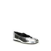 Margiela Silver Calf Leather Bos Taurus Ballet Flats